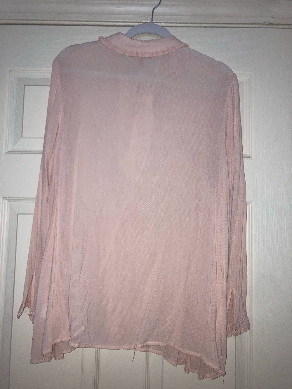 Modcloth Pale Pink Ruffle Collar Button-Front Blouse - Picture 6 of 6